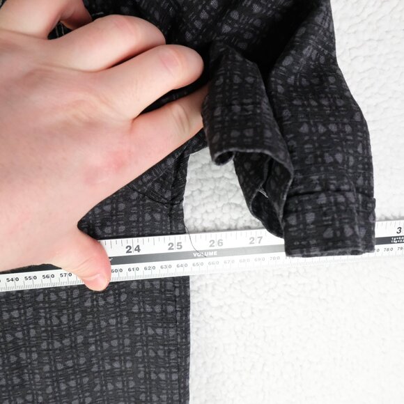 Jamaica Jaxx Shirt Mens Large Black Gray Silk Button Up Tropical Palm Trees - Picture 4 of 7